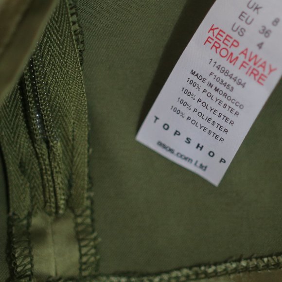 NWT Keyhole Green Olive Khaki Satin Top. - Picture 6 of 11